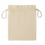 Bolsa blanca de algodón impresa mediana color beige segunda vista