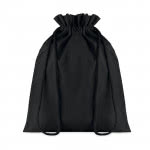 Bolsa negra de algodón impresa mediana color negro