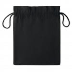 Bolsa negra de algodón impresa mediana color negro segunda vista