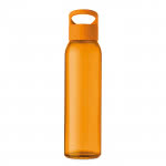Botellas de cristal personalizadas con logo color naranja tercera vista