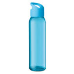 Botellas de cristal personalizadas con logo color turquesa