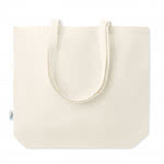 Bolsa de algodón reciclado para publicidad color beige tercera vista