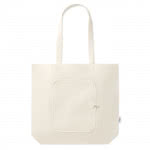 Bolsa de algodón reciclado para publicidad color beige cuarta vista