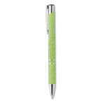 Bolígrafo personalizado reciclable para empresas color verde segunda vista