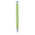 Bolígrafo personalizado reciclable para empresas color verde cuarta vista