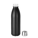 Botella de vidrio con tapón de acero color negro segunda vista