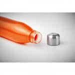Botella de vidrio con tapón de acero color naranja cuarta vista