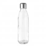 Botella de vidrio con tapón de acero color transparente