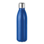 Botella de vidrio con tapón de acero color azul real