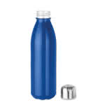 Botella de vidrio con tapón de acero color azul real segunda vista