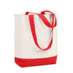 Bolsa de la compra base y asas de color color rojo segunda vista