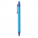 Bolígrafos ecológicos promocionales color azul tercera vista