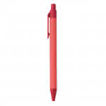 Bolígrafos ecológicos promocionales color rojo tercera vista