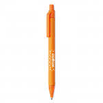Bolígrafos ecológicos promocionales color naranja impreso