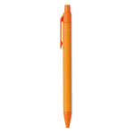 Bolígrafos ecológicos promocionales color naranja tercera vista