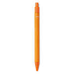 Bolígrafos ecológicos promocionales color naranja cuarta vista