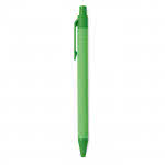 Bolígrafos ecológicos promocionales color verde lima tercera vista
