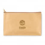 Estuche grande personalizado papel woven color beige cuarta vista con logo