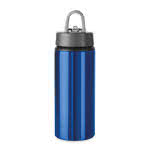 Botellas metálicas de agua con pajita color azul cuarta vista