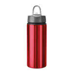 Botellas metálicas de agua con pajita color rojo tercera vista