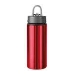 Botellas metálicas de agua con pajita color rojo cuarta vista