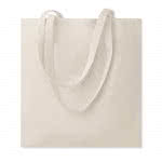 Bolsas algodón asas largas de 180 gr/m2 color beige cuarta vista