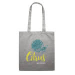 Bolsa de algodón colores de 180 gr/m2 color gris cuarta vista con logo