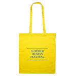 Bolsa de algodón colores de 180 gr/m2 color amarillo cuarta vista con logo