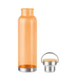 Botellas de tritán tapa de bambú con asa color naranja segunda vista