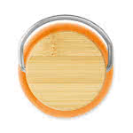 Botellas de tritán tapa de bambú con asa color naranja tercera vista
