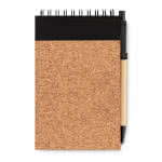 Libreta bolsillo papel reciclado y boli color negro cuarta vista