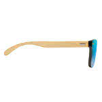 Gafas de sol promocionales patillas bambú color azul tercera vista