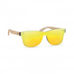 Gafas de sol promocionales patillas bambú color amarillo