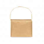 Bolsa nevera kraft con asa y bolsillo color beige cuarta vista