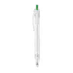 Bolígrafo de RPET (plásticos reciclados) color verde cuarta vista