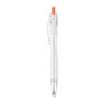 Bolígrafo de RPET (plásticos reciclados) color naranja cuarta vista