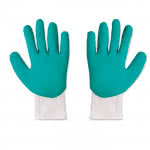 2 guantes jardinería látex y poliéster color verde segunda vista