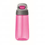Botellas de plástico para agua personalizadas color rosa cuarta vista