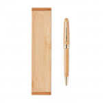 Bolígrafo personalizable con caja de bambú color madera tercera vista