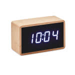 Reloj despertador personalizado de bambú color madera segunda vista