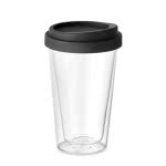 Vaso take away de cristal personalizable color negro