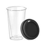 Vaso take away de cristal personalizable color negro tercera vista