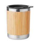 Vaso térmico con carcasa de bambú color madera