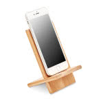 Soporte de móvil personalizado de bambú color madera tercera vista