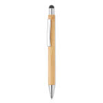 Bolígrafo táctil con logo y bambú color madera