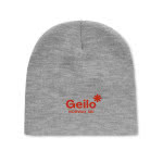 Gorro de invierno personalizable unisex color gris oscuro cuarta vista con logo