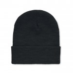 Gorro con logo con puño enrollado color negro