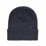 Gorro con logo con puño enrollado color azul