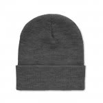 Gorro con logo con puño enrollado color gris