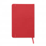 Libreta RPET personalizada tamaño A5 color rojo tercera vista